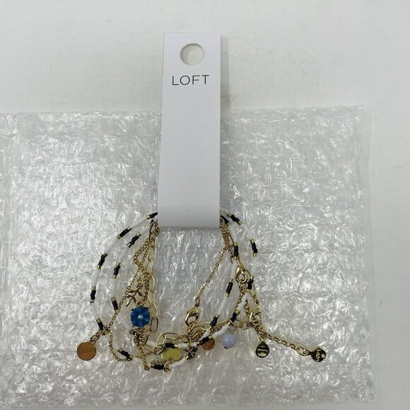 Ann Taylor LOFT Womens One Size Fits Most Nautical Beaded Bracelet Set Gold $35 - Picture 3 of 5
